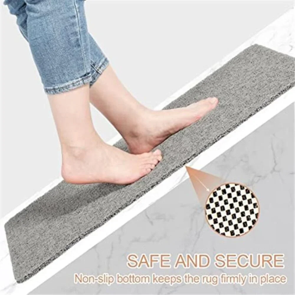 Non Slip Shower Mat Bath Mat Loofah Quick Drying Foot Scrubber Tub Bathroom Grey